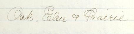 Oak, Elm & PrairieJust a small snip from the notes of the original public land survey. My township was surveyed in 1871. At that time, the RR was already built and there were 10 or 12 settlers nearby.
