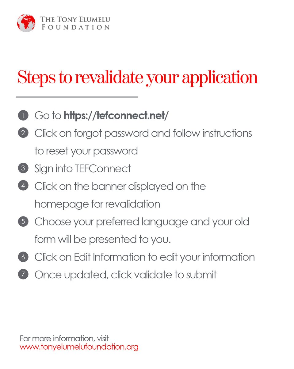 TonyElumeluFDN's tweet photo. Important announcement for all applicants to the 2020 TEF Entrepreneurship Programme! #TEF2021 #Africanentrepreneurs https://t.co/kI4RUXImUL