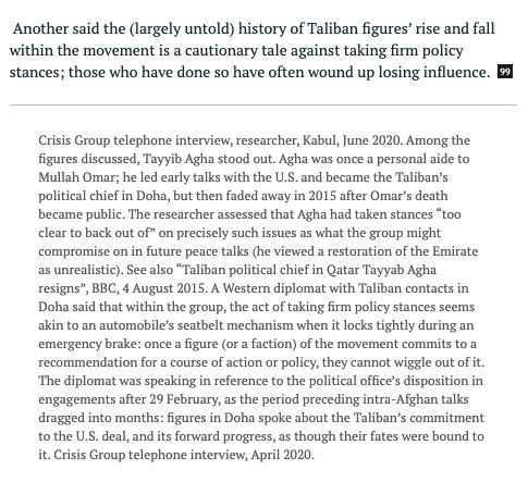 Taliban have historically avoid firm, public declaration of policy positions. Once they do, these are not easily changed.The further Taliban messaging hardens, the more difficult it might make any US attempt to smoothly extend its exit date. /6