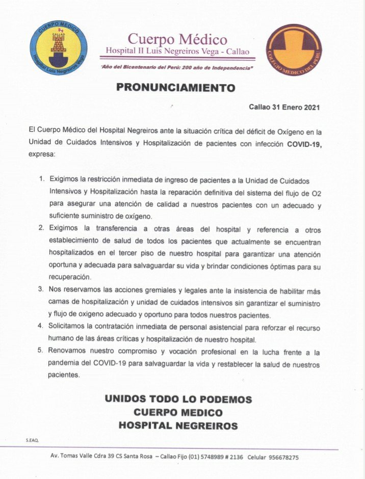 jfowks's tweet photo. .@EsSaludPeru y Praxair: el sistema de oxígeno para UCI de Hosp Negreiros requiere arreglo: no fluye con presión suficiente. Pero, además, no están abasteciendo la cantidad de oxígeno que requiere el hospital 1/3 https://t.co/94azm5zXiT