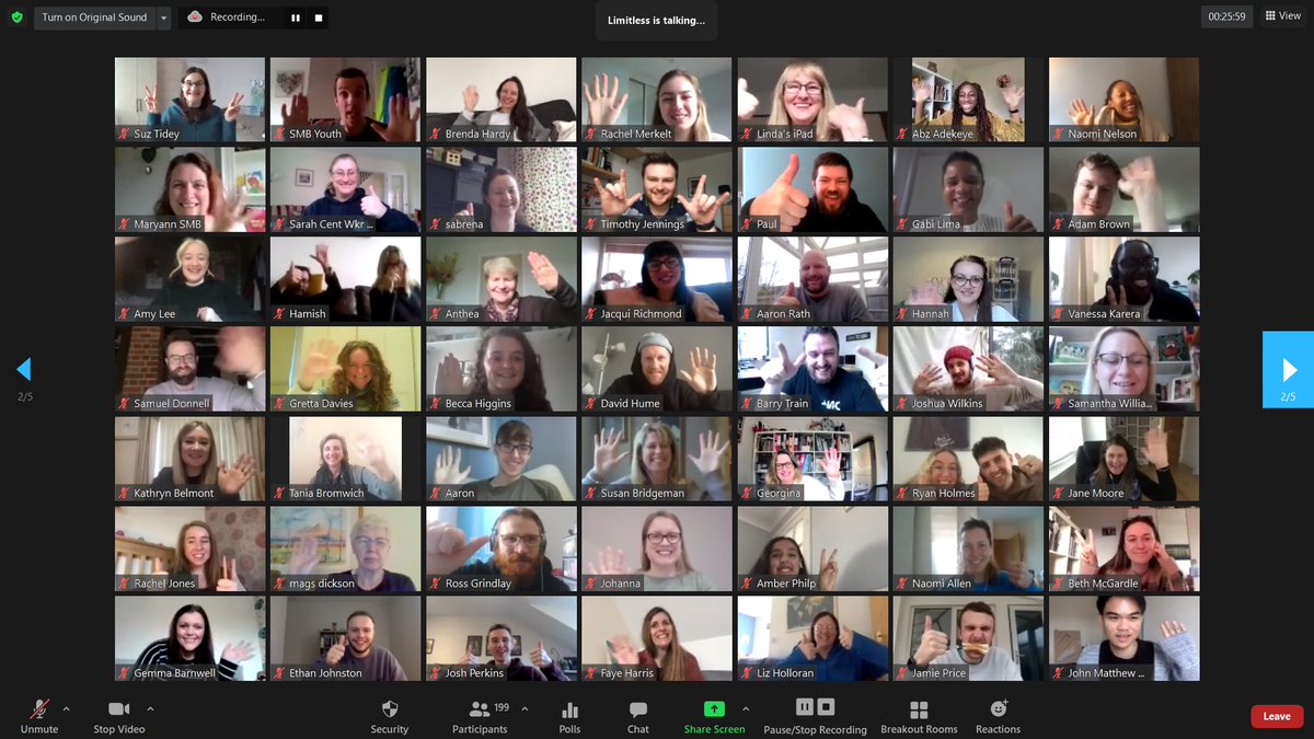 LimitlessElim's tweet photo. Let’s hear it for these heroes - all brilliant youth &amp; children’s leaders from across the UK! 🦸‍♀️👏👏👏

It was so great to spend time with you all at Limitless Leaders Online last week. You’re all doing a massively important job. Keep going friends! 👊💪 https://t.co/quzegSA5Q7