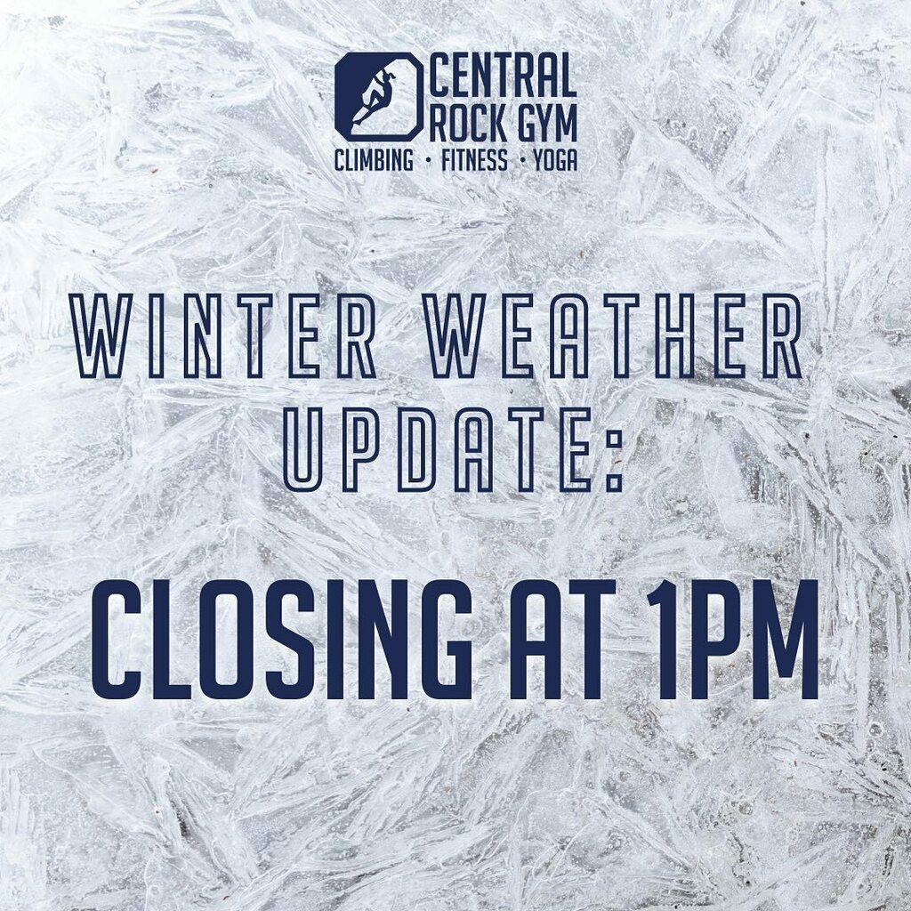 crghadley's tweet photo. Thanks so much for climbing with us this morning! Due to the inclement weather, we will be closing at 1pm today. We will be opening late tomorrow exact time tbd. https://t.co/xkweu67LOl https://t.co/QAg68xTLzw