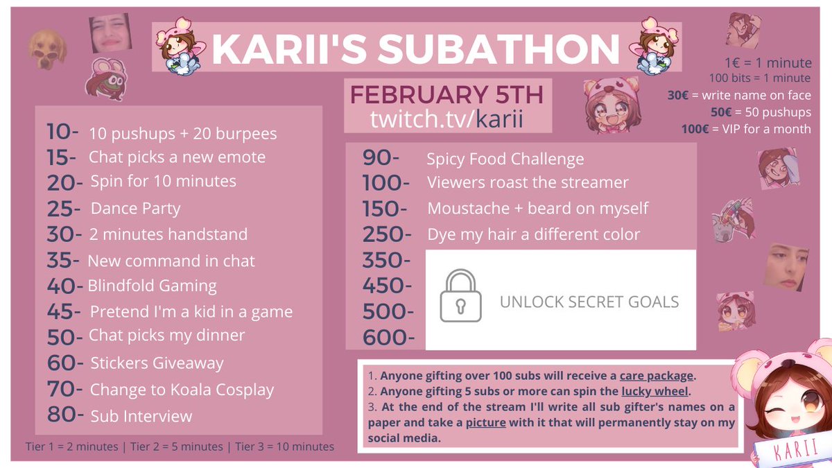 alwayskarii's tweet photo. 💜SUBATHON UPDATED ANNOUNCEMENT 💜 https://t.co/sJCIchI6ra