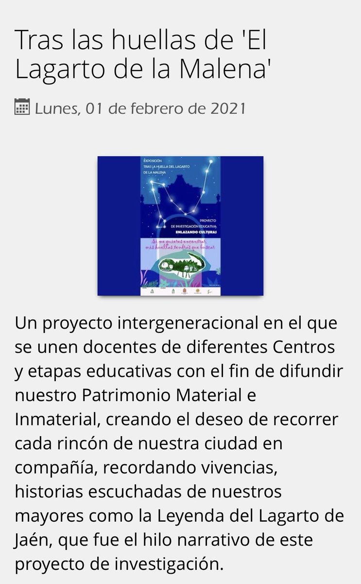 UnProyectoInte1's tweet image. Compartimos nuestro proyecto:

 “Tras las huellas del lagarto de la Malena” en la revista Andalucía Educativa. 📰👨🏻‍🏫👩🏼‍🏫

🙌🏽 Agradecemos la visibilidad del trabajo realizado por la comunidad educativa implicada 🤩🦎

juntadeandalucia.es/educacion/port…