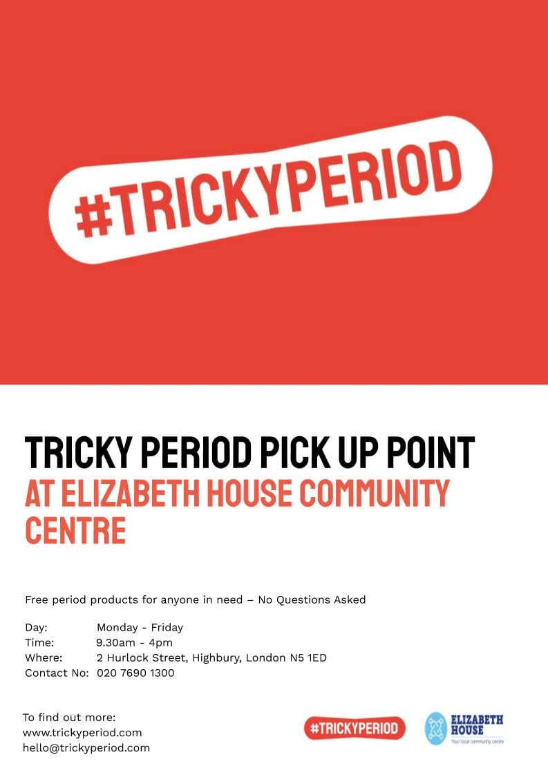 TrickyPeriod's tweet photo. We love collaborating with our friends @EH_Highbury ❤️. Popped there today 2 drop off more products. Always warms the heart seeing the #Trickybox full of products @ the door 4 anyone to help themselves to. No Questions Asked. Just how it should be ❤️
#SolidarityNotCharity ✊ https://t.co/Bji5A4LI3s