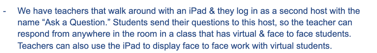 mrstechfarlin's tweet photo. Got this amazing tip from a @TCEA &amp; @ideaillinois Conference participant: Host signs into two devices and changes the name on one of them to "Ask A Question" https://t.co/hsnoutjDao
