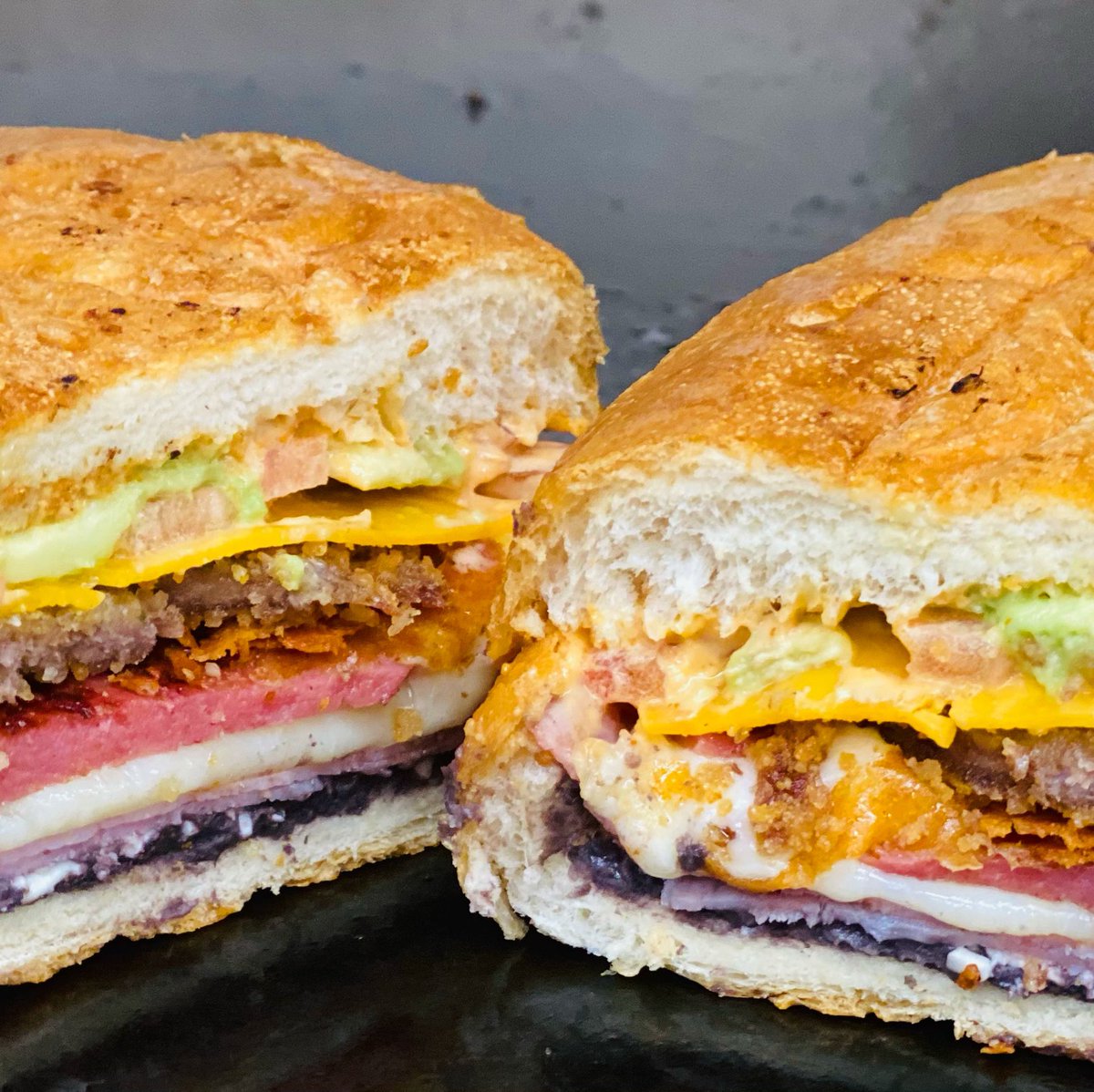 You know what your Monday needs? Some Ooey gooey Torta action! This beautiful baby is the Torta Cubana and it is sheer magic! #lapatronayeg #yegfood #shpkeats #shpkfood #torta