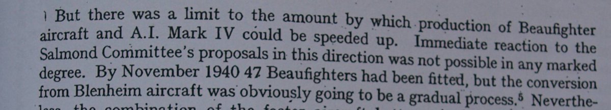 26. Ministry of Aircraft Production statistics show that 111 Beaufighters had been delivered to the RAF by the end of 1940. 47 Beaufighters had been fitted with AI by November 1940. On 14 December 1940, 85 Blenheims & 57 Beaufighters fitted with AI were with squadrons.
