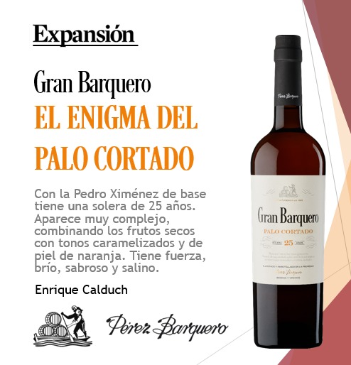 Gran Barquero Palo Cortado en la selección de <a href="/CalduchVino/">Enrique Calduch</a> para @Expansion de los mejores palos cortados