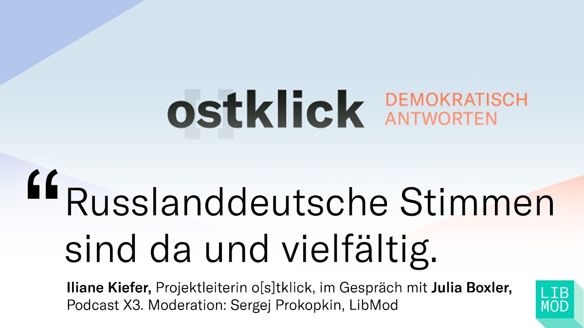 LiberaleModerne's tweet photo. 🎧 Unsere neue #LibPod-Folge ist da! Über die #russlanddeutsche Community und unser neues Projekt @ostklick sprechen Iliane Kiefer und #X3 Podcasterin Julia Boxler. Moderation: @S_Prokopkin
👉https://t.co/FUu8NgZ4Mo
#FreiheitinstürmischerZeit https://t.co/IpH5AFyfkA