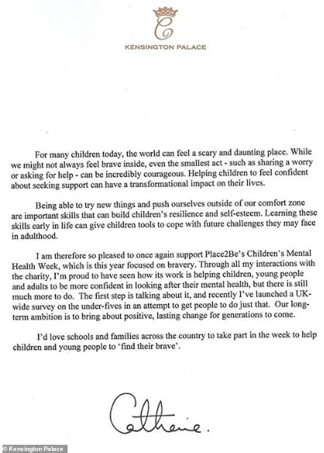 In 2020, The Duchess wrote a special message of support to help launch Children’s Mental Health Week 