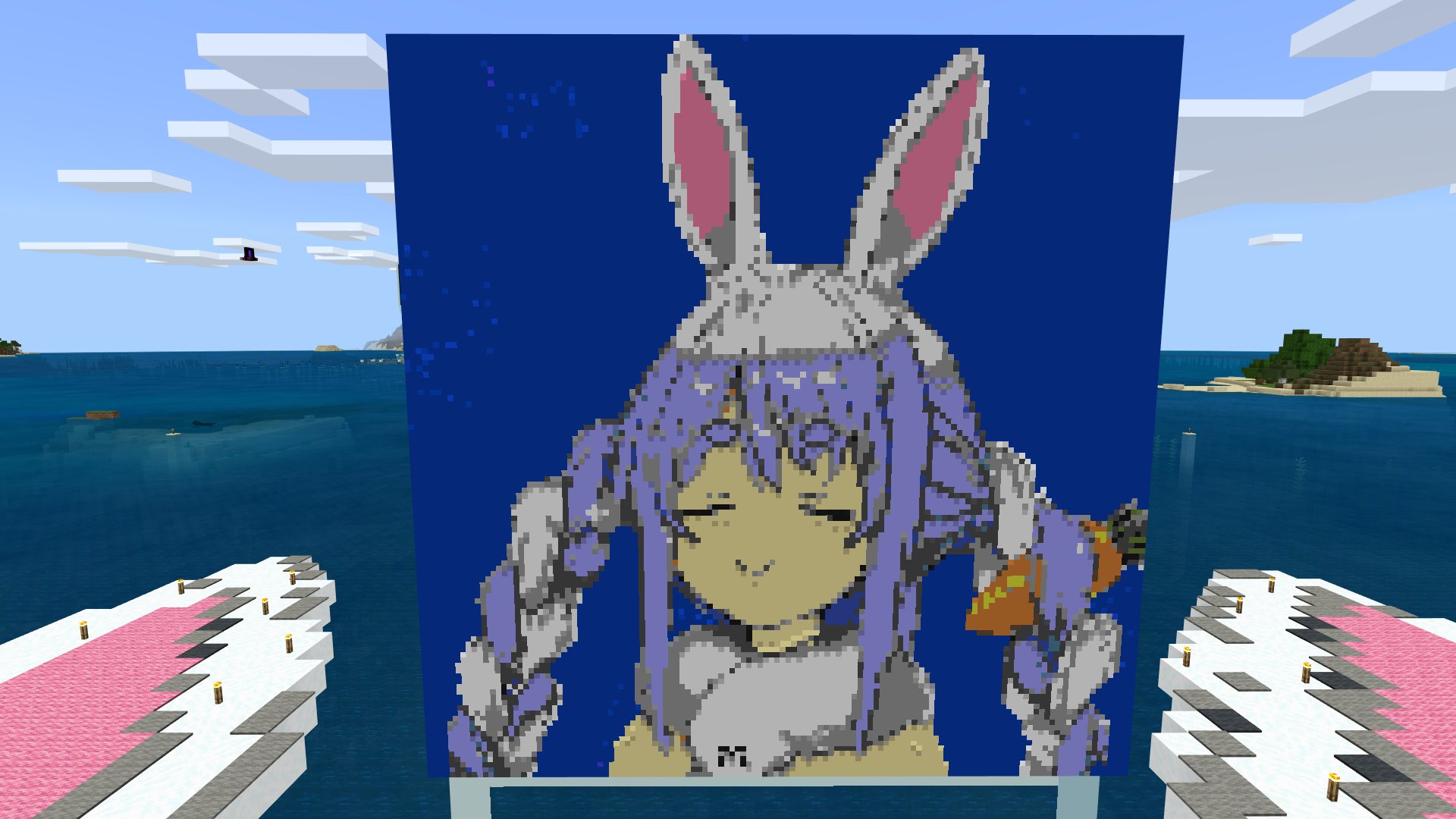 Hazki ゲーム色々プレイ中 Auf Twitter どやぺこちゃん地図絵完成 マイクラで初めてピクセルアート作ったけど大変だった 設計図作ったり素材集めたりもあって1週間かかったw ぺこらーと ぺこクラ T Co 0w1tfidn0z Twitter