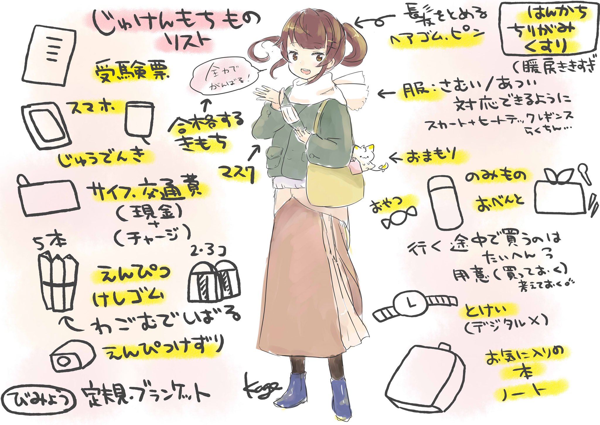 O Xrhsths 看護師のかげさん イラスト看護帖書籍化 Sto Twitter 看護師国家試験対策 国家試験に必要な持ち物準備 受験票 筆記用具 鉛筆5本消しゴム3コ スマホ 充電器 アラーム確認 お金 受験地行き方メモ O Xrhsths 看護師のかげさん イラスト看護帖書籍化 Sto Twitter 看護師国家試験対策 国家試験に必要な持ち物準備 受験票 筆記用具 鉛筆5本消しゴム3コ スマホ 充電器 アラーム確認 お金 受験地行き方メモ