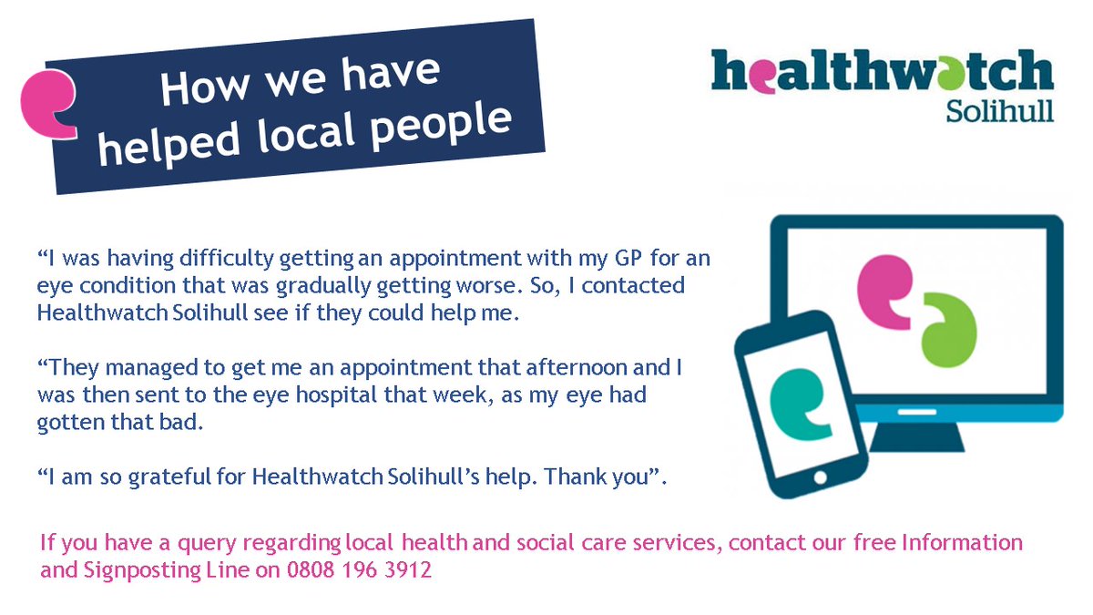 Do you have a query about healthcare services in your area, or need support with a complaint? 

Talk to our friendly team today by calling 0808 196 3912.