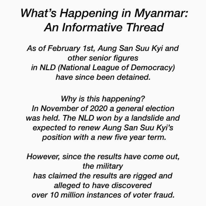 GulfWifyMyanmar's tweet image. All connection will be cut off tonight 12PM(MST) in order to prevent us reaching to the world.
The world needs to know what is happening in Myanmar.
Plz spread the news!

#ม็อบ1กุมภา
#SaveMyanmar
#Save_Myanmar 
#Reject_the_Military 
#We_need_democracy
#Aung_San_Suu_Kyi_government