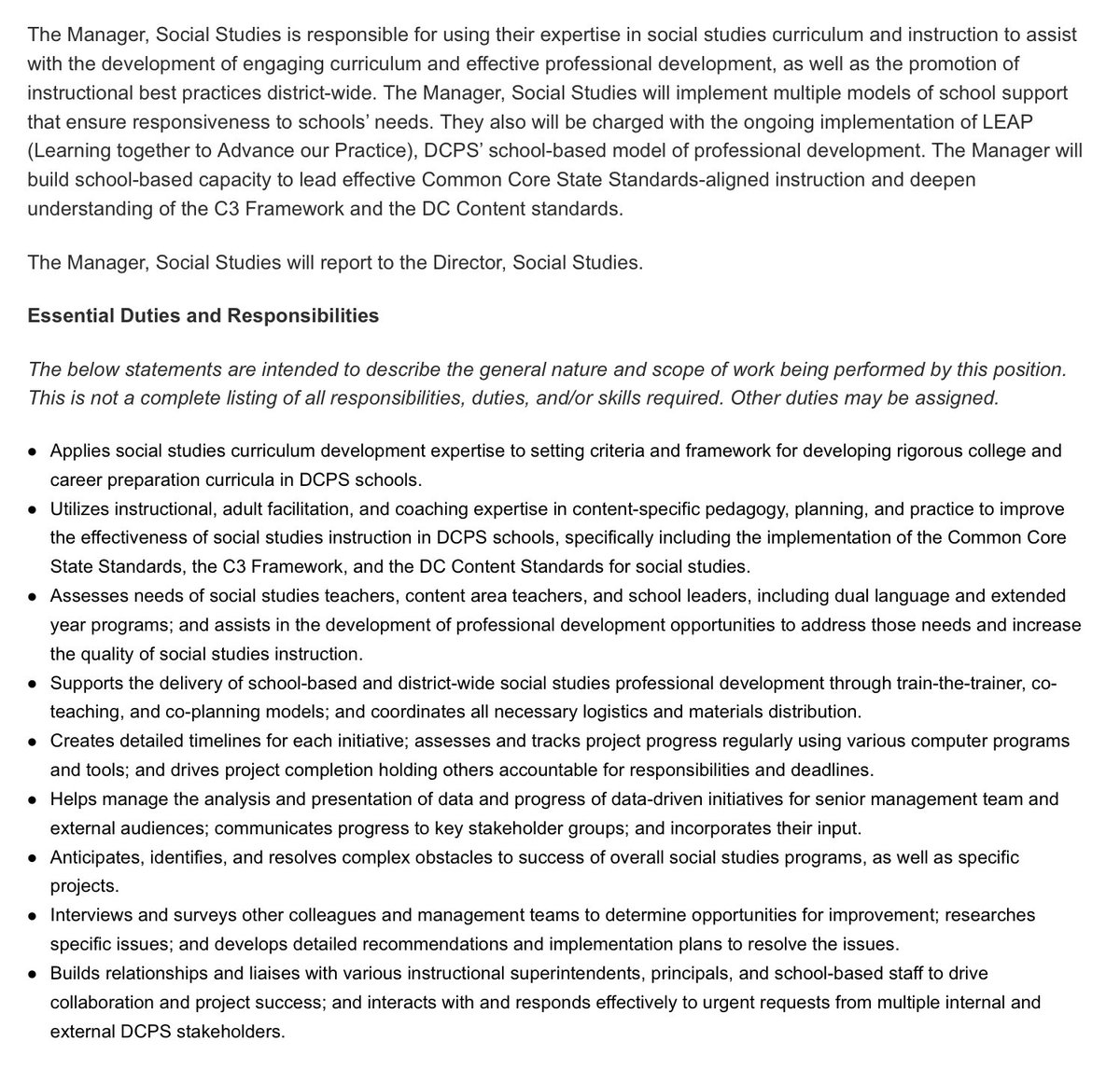 scotteabbott's tweet photo. Our @DCPSSocStudies team is hiring a Manager, Social Studies to coach school-based social studies teachers &amp; leaders, develop anti-racist curriculum, design/facilitate PD, &amp; empower students to be inquisitive, informed, &amp; engaged participants in civic life https://t.co/MrjZoEgYdd https://t.co/1ZSC0ERdHW