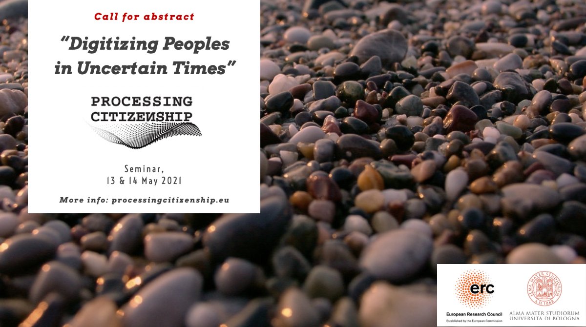 We are organizing a seminar on 13 &amp; 14 May 2021 and invite interested scholars to contribute with empirical and conceptual works at the confluence of studies on data-driven population management, digital sociology and its methods, STS. More info: processingcitizenship.eu/digitizing-peo…