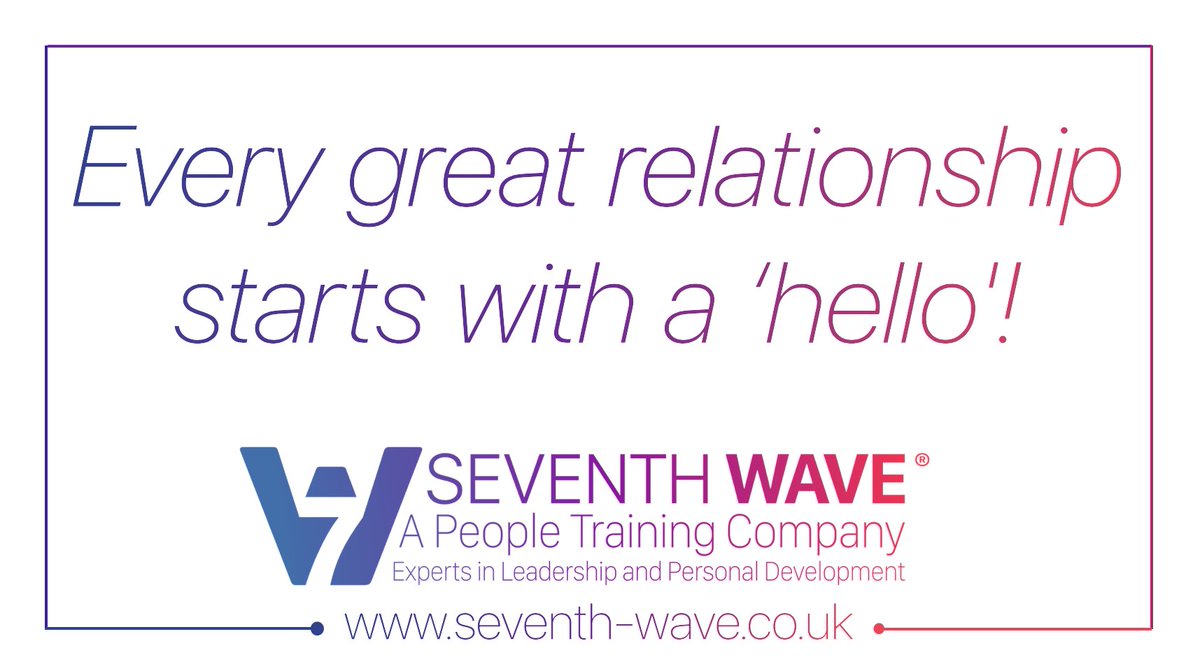 With the country still being in lockdown, it can be hard to keep motivated. At Seventh Wave, our motivation never changes - we love what we do!
Every relationship starts with a hello, so contact us at info@seventh-wave.co.uk 

#betheseventhwave #management #leadersh…