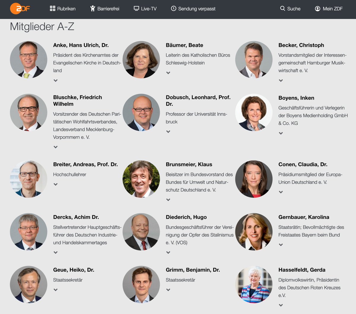 You'll be hard-pressed to scroll through much diversity at the national level, too — neither  @ZDFpresse nor  @DasErste, which are just the sum of their parts. https://www.zdf.de/zdfunternehmen/zdf-fernsehrat-mitglieder-100.html https://www.daserste.de/ueber-uns/organisation-struktur/ard-programmbeirat/mitglieder/beirat/alle-mitglieder-filter-100.html