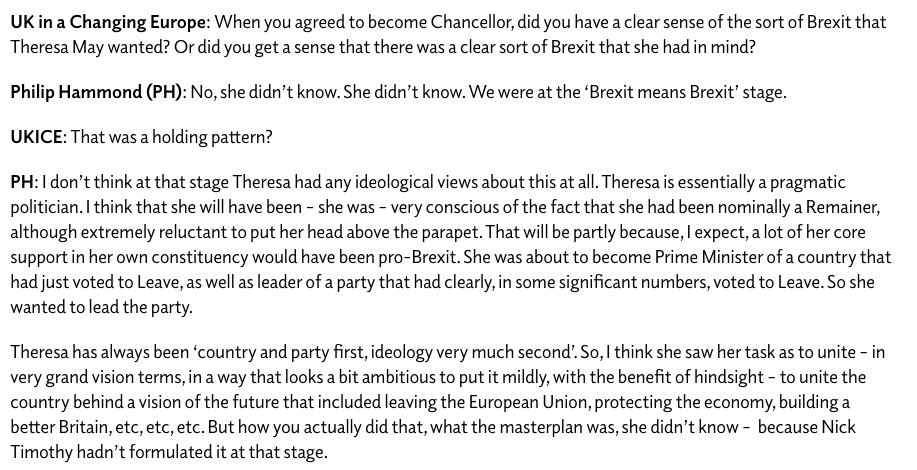 Philip Hammond's assessment of Theresa May's plan for Brexit when she became PM in July 2016 is particularly frank. Basically she didn't have one. Like the TV show Lost, there was a starting point... but apparently nothing else.