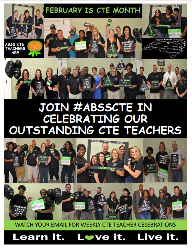 RobinBowers_CTE's tweet photo. #ABSSSCTE teachers are a fabulous, dedicated group of educators!! Join us in celebrating our CTE teachers throughout the month of February! @CTEforNC https://t.co/tJNAVFCAYS