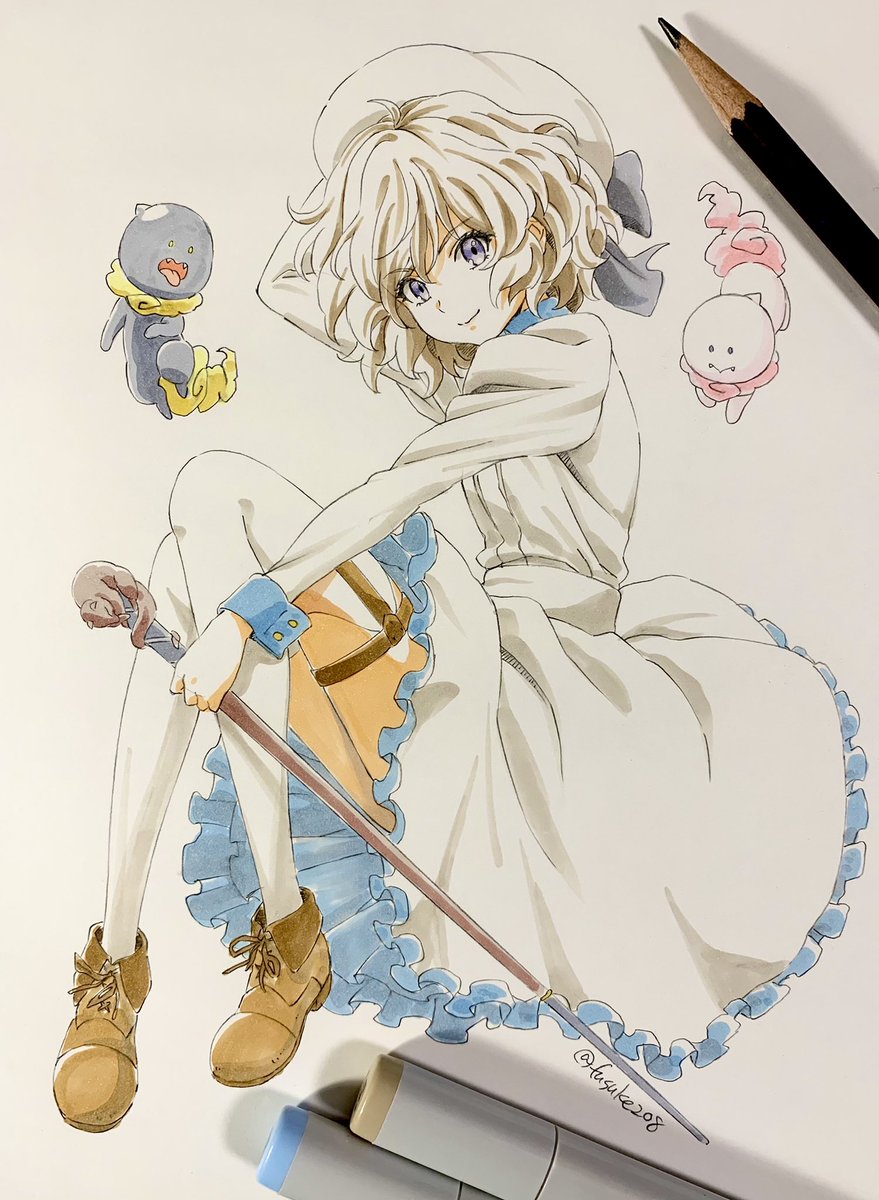 高坂穂乃果 「pixivに残ってる最古のアナログ絵(2014年)と2020年のアナログ絵 」|ふうすけのイラスト