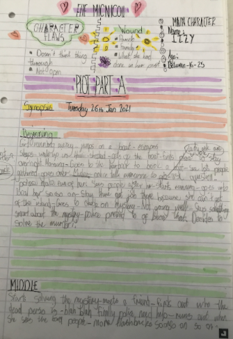 aberladyschool's tweet photo. @BooksandChokers I had to share this fabulous work from Charlotte in P7. She is really loving your workshops. Just look at the work she has done in her creative writing workbook. Clearly inspired! #aps67 https://t.co/zw8LtMUQU2
