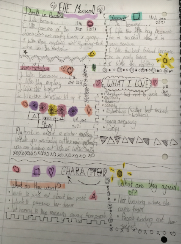 aberladyschool's tweet photo. @BooksandChokers I had to share this fabulous work from Charlotte in P7. She is really loving your workshops. Just look at the work she has done in her creative writing workbook. Clearly inspired! #aps67 https://t.co/zw8LtMUQU2