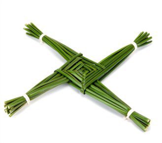 There are a number of different crosses associated with the Saint. In the main picture is the standard one, which you can find hanging over doors & in kitchens in many Irish farmhouses. However different regions had different forms, historically.