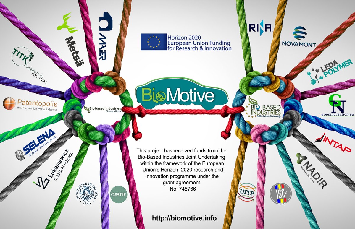 Biomotive_info's tweet photo. Biomotive #SelenaLabs #Novamont #TITK #MetsaFibre #INTAP #RINA #Cartif #Maier #Patentopolis #UITP #LedaPolymer #ISC #ICSO #Nadir #UniversitadiPisa #Greennovention will soon announce research results that will be groundbreaking for the Automotive industry. #BBIJU #biobased #H2020. https://t.co/LSb7aY6nLa