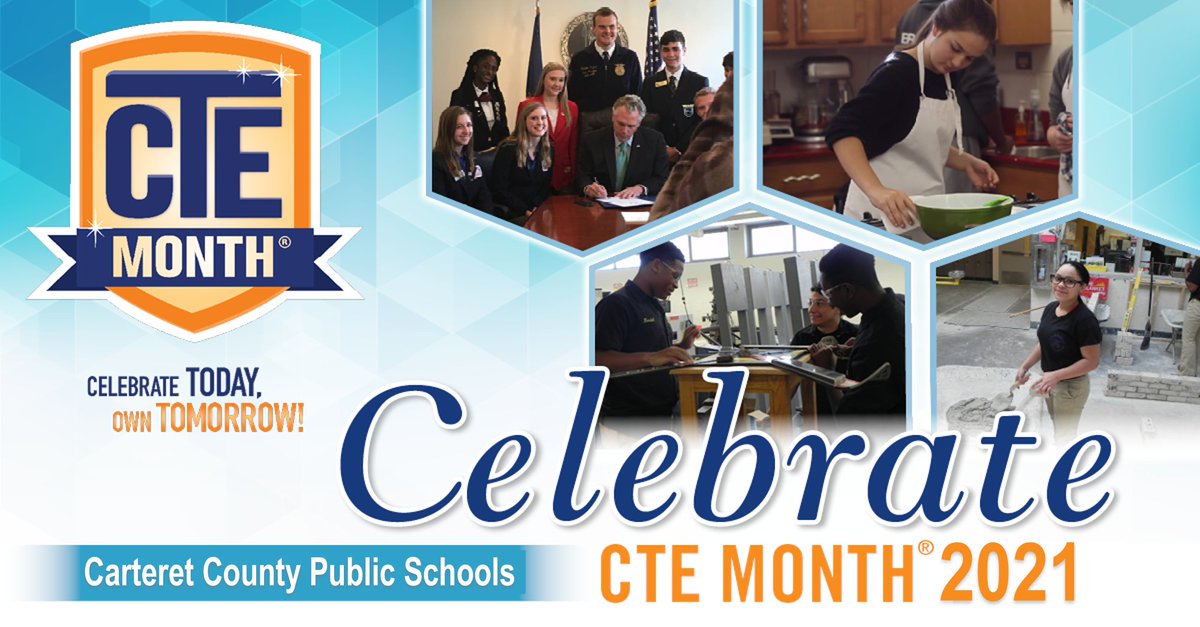 It is time to celebrate CTE!! We will #shinethelight all month on CCPS CTE! <a href="/AllisonCTE/">Allison Dees</a> <a href="/CarteretEast/">East Carteret High School</a> <a href="/DownEastMiddle1/">Down East Middle School</a> <a href="/BMSNCCHARGERS/">Home of the Beaufort Middle School Chargers</a> #CTETheHotTopic <a href="/CarteretK12/">Carteret County Public School System</a>