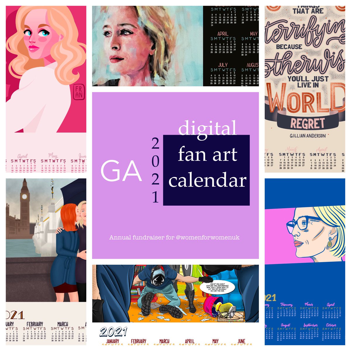 Make your donation to <a href="/womenforwomenUK/">Women for Women International UK</a> and grab those Digital <a href="/GillianCalendar/">Gillian Anderson Fan Art Calendar</a> before the offer ends on the 1st of March!