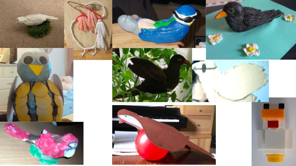ElthamCE's tweet photo. Year 6 have been researching British birds through the topic of "Fact or Fantasy?" The children then practised their sketching skills before making sculptures of their birds at home using a range of materials. Aren't they fantastic? #creativity #homelearning @RSPBEngland https://t.co/np6eLPtEh4