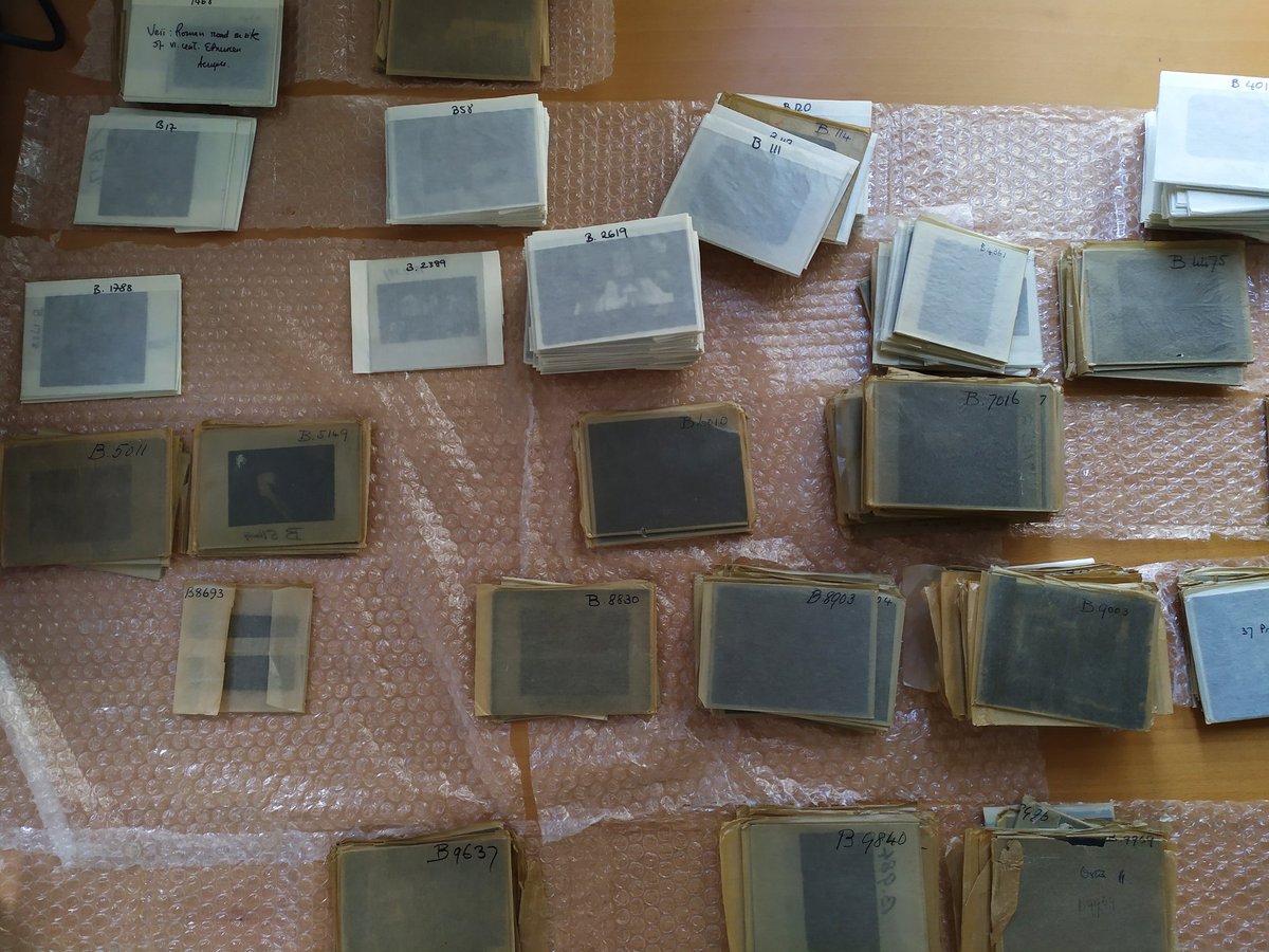 @TheRomanSoc collection update #1 with a survey on glass negatives to determine their extent and physical condition - unwrap & rearrange @the_bsr @ale_jeee @benwhite9112 #BSRArchives #historyofphotography #Archives #Rome