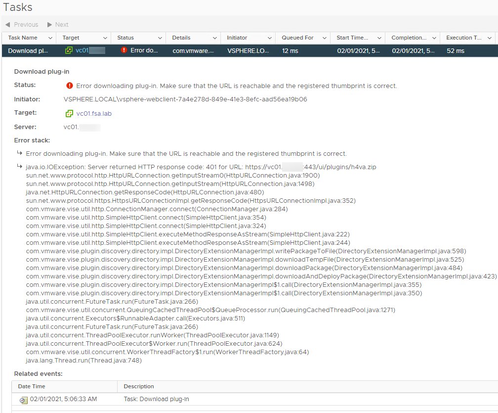 davidstamen's tweet image. [New Post] Error downloading plugin-in: com.vmware.h4.vsphere.client
 buff.ly/2MrsJzX #vExpert #vCommunity #vSphereClient #vSphere7