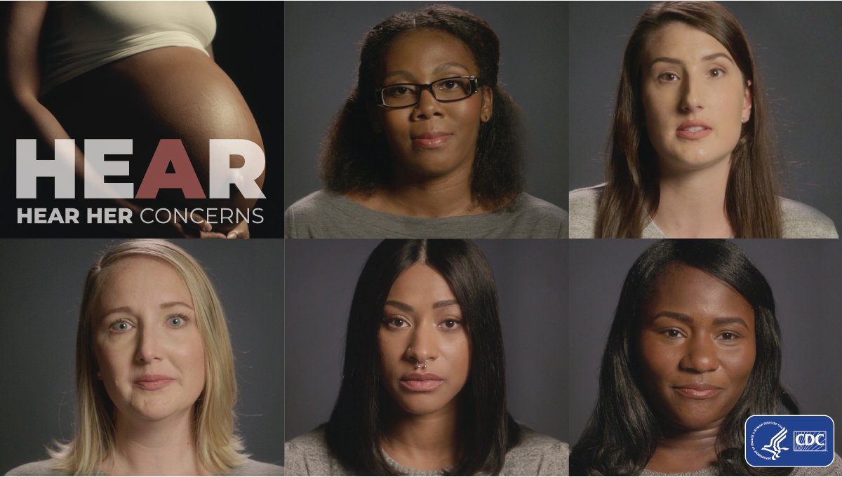 The #HearHer campaign is inspired by the people who have been personally affected by a severe pregnancy-related complication or death. Several women featured in the campaign share their experiences of not initially feeling heard. Hear their stories: bit.ly/CDCHearHerStor…