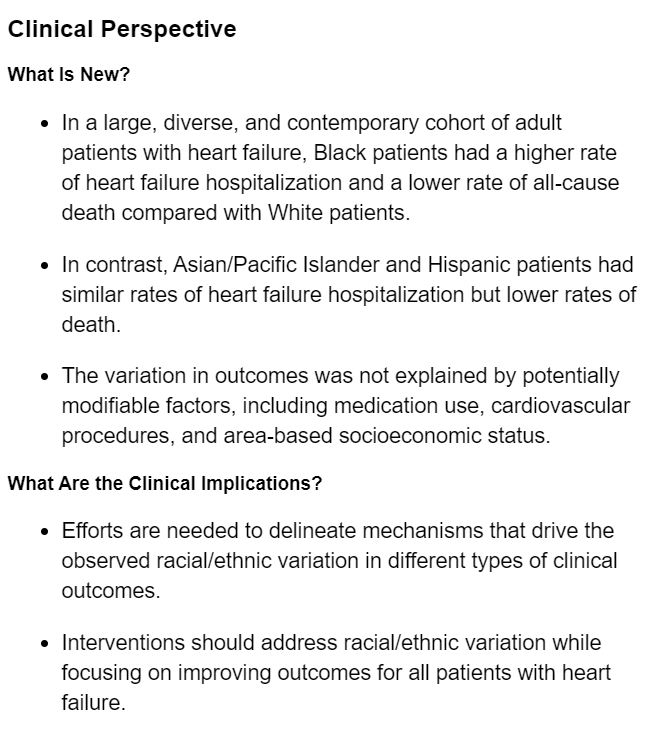 JAHA (@jaha_aha) on Twitter photo In a diverse heart failure cohort, Black adults had a higher rate of heart failure hospitalization but a lower rate of death. ow.ly/oIq550DjNE3 <a href="/KPDOR/">Kaiser Permanente Research NorCal</a> <a href="/stsavitz/">Sam Savitz</a> <a href="/asgmd1/">Alan Go</a> #AHAJournals In a diverse heart failure cohort, Black adults had a higher rate of heart failure hospitalization but a lower rate of death. ow.ly/oIq550DjNE3 <a href="/KPDOR/">Kaiser Permanente Research NorCal</a> <a href="/stsavitz/">Sam Savitz</a> <a href="/asgmd1/">Alan Go</a> #AHAJournals