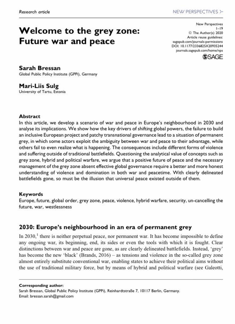 Today I had the pleasure of giving a guest lecture for the @BALTDEFCOL based on an article by @bressansar and me focusing on #insecurity #greyzones and on the #futureofeurope