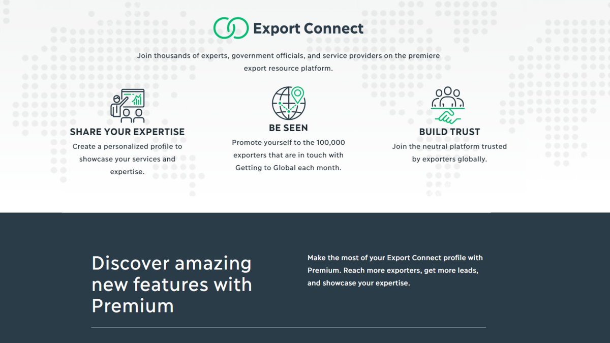 WE HAVE A PROMO! Don’t miss this chance to promote yourself to the thousands of exporters that are in touch with Getting to Global each month! Create a Premium profile today at 50% off for the first 3 months by using promo code 3FOR50. hubs.la/H0FNqc80