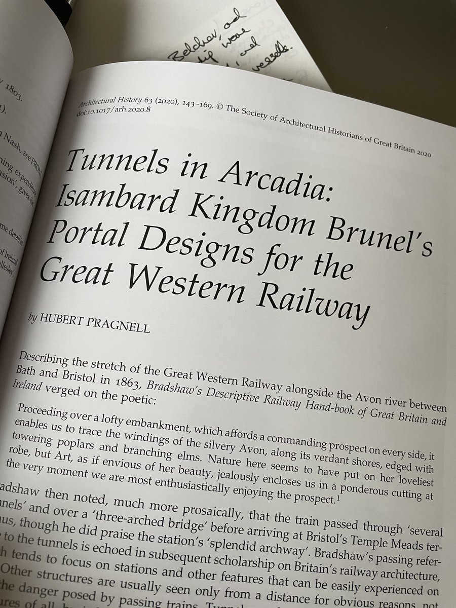 This has just arrived in the post and it’s interrupted all my plans for the day! @TheSAHGB @BrunelMuseum @SSGreatBritain #brunel #railways #architecturalhistory a great looking article from @HubertPragnell at @OxfordConted