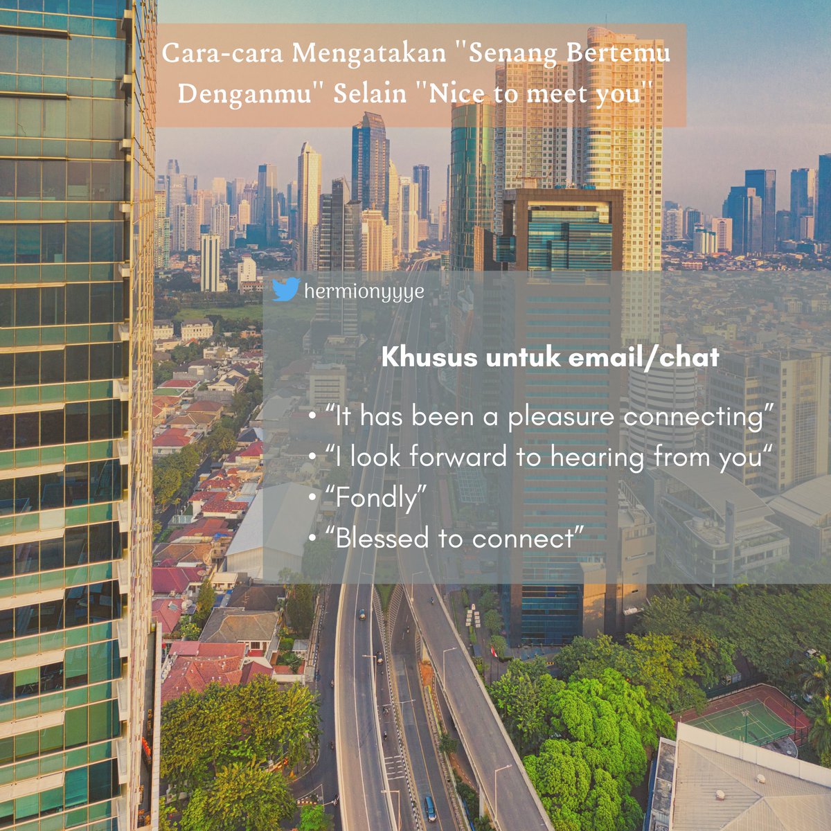hermionyyye's tweet photo. GANTI "NICE TO MEET YOU" DENGAN UNGKAPAN-UNGKAPAN INI UNTUK SPEAKING DAN WRITING YANG BERVARIASI! https://t.co/pxJWHxNiCu