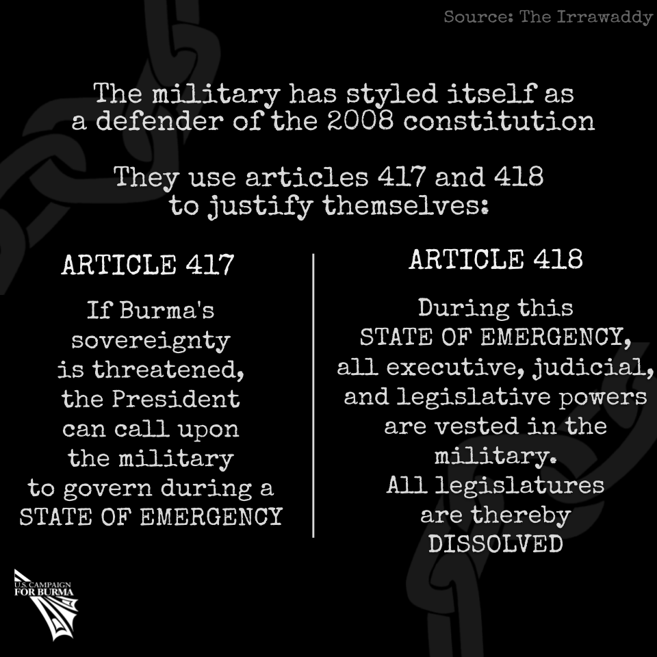 uscb's tweet photo. Much more is known about the #coup now. The #tatmadaw has made #umyintswe the president during the #stateofemergency. Despite saying they will uphold the #constitution, the military has already torn it apart. https://t.co/lvJhhasFif