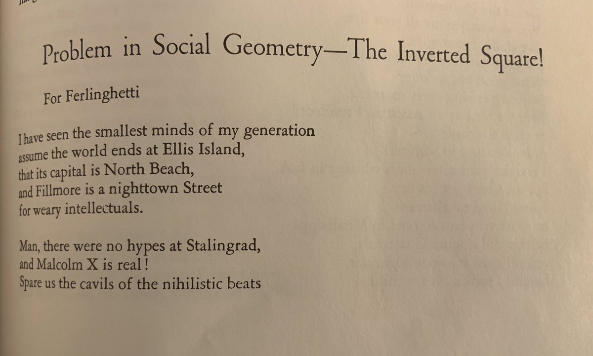 And here’s a poem he did dissing the Beats/white liberals generally lol.