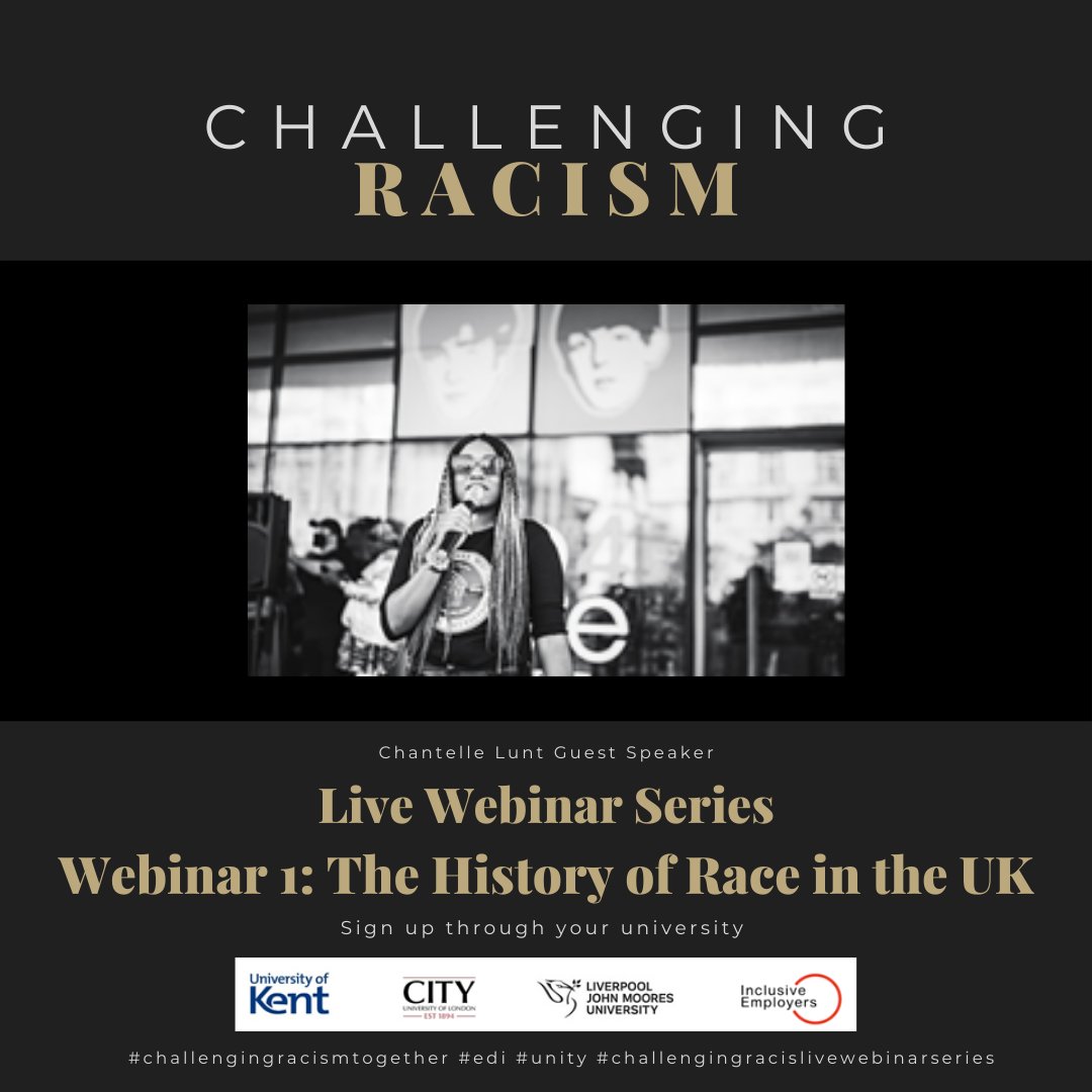 SSPSSR, University of Kent (@sspssr) on Twitter photo A ‘Challenging Racism Campaign' for staff in collaboration with <a href="/unikent/">University of Kent</a> <a href="/LJMU/">Liverpool John Moores University</a> <a href="/CityUniLondon/">Anna</a> & @IncEmp begins tomorrow 10.00 (GMT) with first of 3 x 90-min webinars on race, racism & importance of inclusive allyships. It's FREE to staff (who can sign up through their university) A ‘Challenging Racism Campaign' for staff in collaboration with <a href="/unikent/">University of Kent</a> <a href="/LJMU/">Liverpool John Moores University</a> <a href="/CityUniLondon/">Anna</a> & @IncEmp begins tomorrow 10.00 (GMT) with first of 3 x 90-min webinars on race, racism & importance of inclusive allyships. It's FREE to staff (who can sign up through their university)