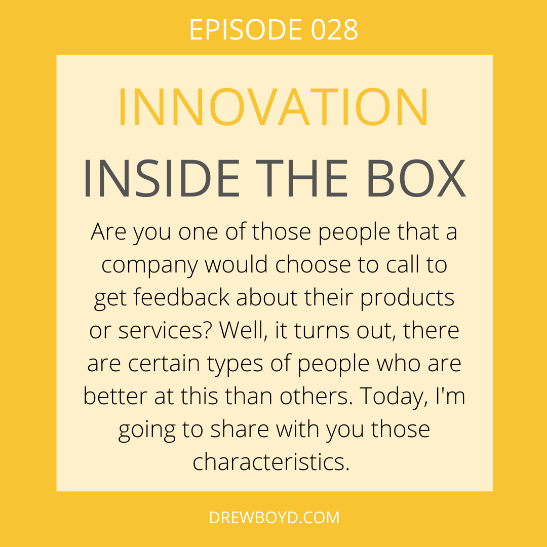 DrewBoyd's tweet photo. Are you open to new experiences? Are you creative and optimistic? Then you probably have the voice of an emergent customer. Find out what else it takes to become one!
Listen here: https://t.co/htEWrSI9fh
#InnovationInsidetheBox #innovate #innovativeideas #innovation #SITmethod https://t.co/gDfSqIWRdN