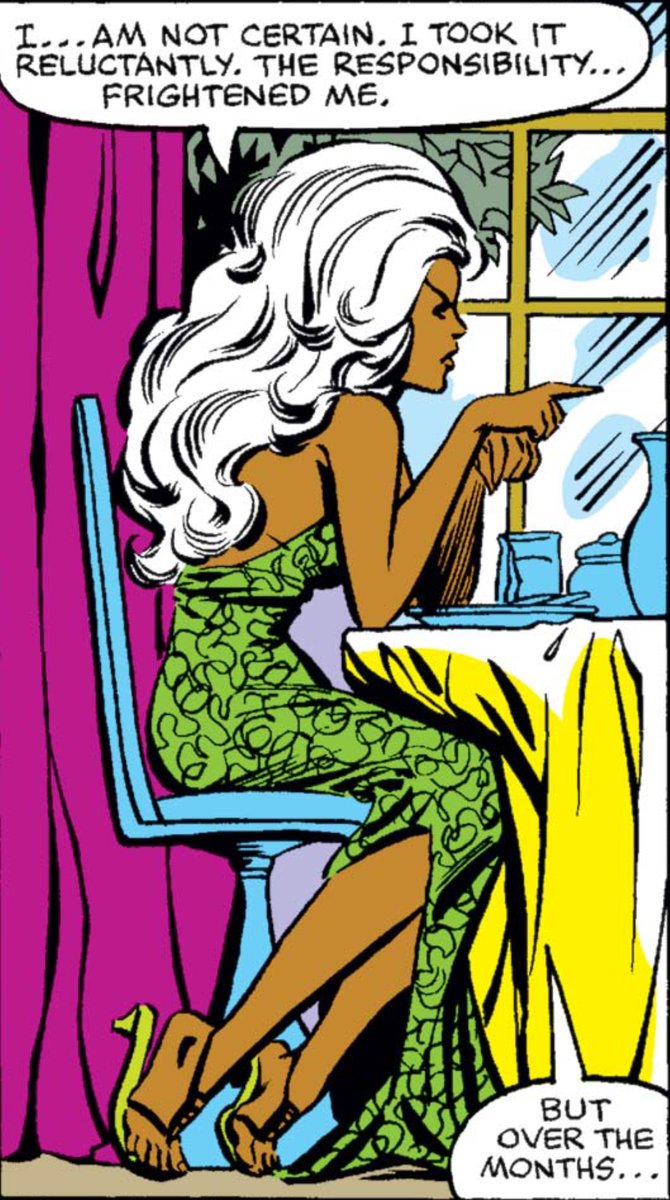 Back at the mansion, Scott & Ororo sit down for a well-earned dinner and openly confront their relationships to the team and each other. Leadership's a running theme throughout the issue, and we finally receive confirmation that Ororo is- despite her questioning and self-doubt...