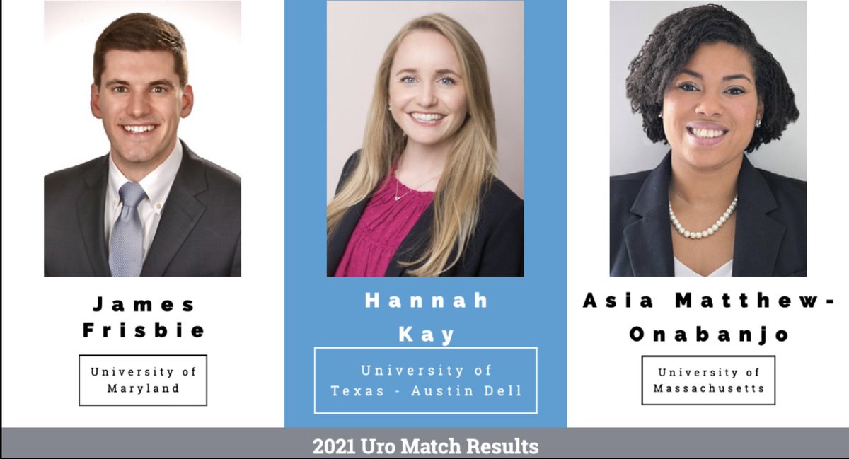Urology@UNC (@uncurology) on Twitter photo Thrilled to welcome 🔥🔥🔥
James Frisbie <a href="/MarylandUrology/">Division of Urology, University of Maryland</a>
Hannah Kay <a href="/DellMedSchool/">Dell Medical School</a>
<a href="/AsiaOnabanjo/">Asia Matthew-Onabanjo, MD, PhD</a> <a href="/UMassUrology/">UMass Urology</a>
as our class of 2026! #UrologyMatch #AUAmatch #UroSoMe
🎉🎊🎉🎊🎉🎊🎉
med.unc.edu/urology/match-… Thrilled to welcome 🔥🔥🔥
James Frisbie <a href="/MarylandUrology/">Division of Urology, University of Maryland</a>
Hannah Kay <a href="/DellMedSchool/">Dell Medical School</a>
<a href="/AsiaOnabanjo/">Asia Matthew-Onabanjo, MD, PhD</a> <a href="/UMassUrology/">UMass Urology</a>
as our class of 2026! #UrologyMatch #AUAmatch #UroSoMe
🎉🎊🎉🎊🎉🎊🎉
med.unc.edu/urology/match-…