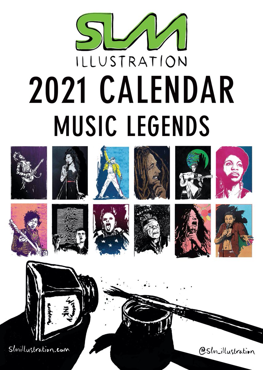 etsy.me/3pCoFLO via <a href="/Etsy/">Etsy</a> Being that sales were fewer this year as I wasn't able to do Christmas fairs, I'm running a 50% off sale on the last of the 2021 illustrated musician calendars...still plenty of months to use! If you'd like one simply click on the link!