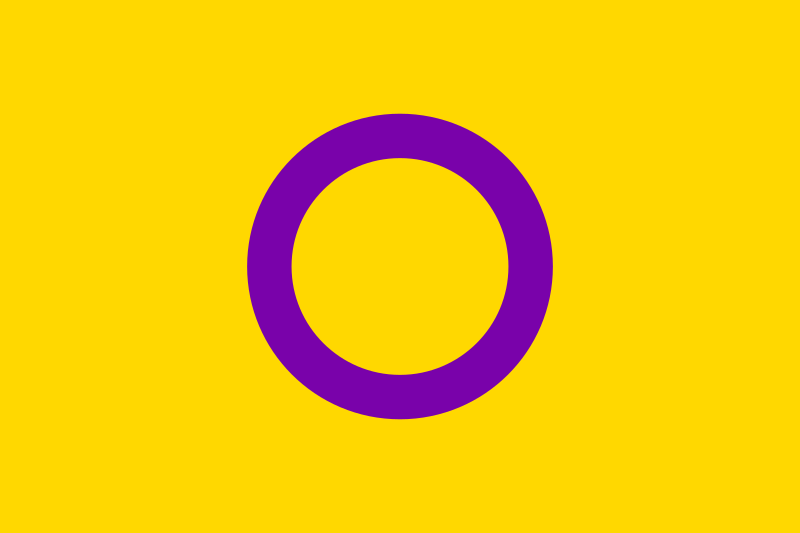 In 2013, the intersex pride flag was created by Morgan Carpenter. The unbroken circle represents wholeness and completeness.