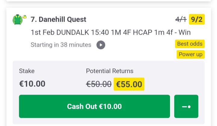 BawkBets's tweet photo. Danehill Quest 3:40 @DundalkStadium
1pt win at 4/1 with @paddypower
We used our free boost on this horse
2nd over 2m last time.
Short of room 2 starts ago at crucial stage and was eased final 110yards.
Drop back to 1m4f could suit better.
Should be involved.
#bawkbets https://t.co/D0hNi61pya